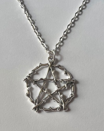 Silver twig pentagram pentacle - silver,