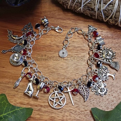 Witches charm bracelet with - witches,