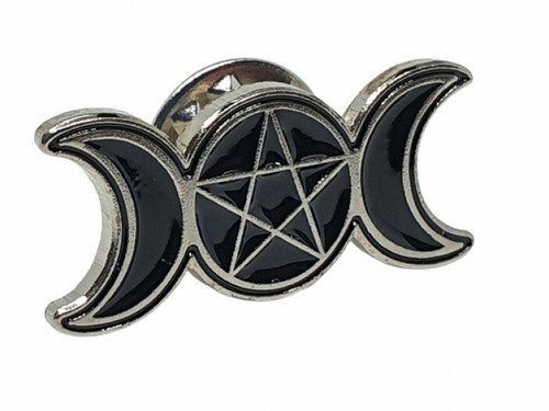 Triple moon pentacle pin - triple,
