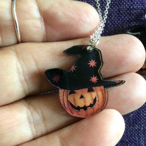 Pumpkin necklace happy - pumpkin,