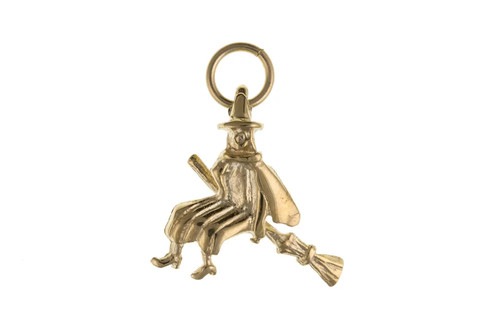 Witch broomstick 9ct - witch, on