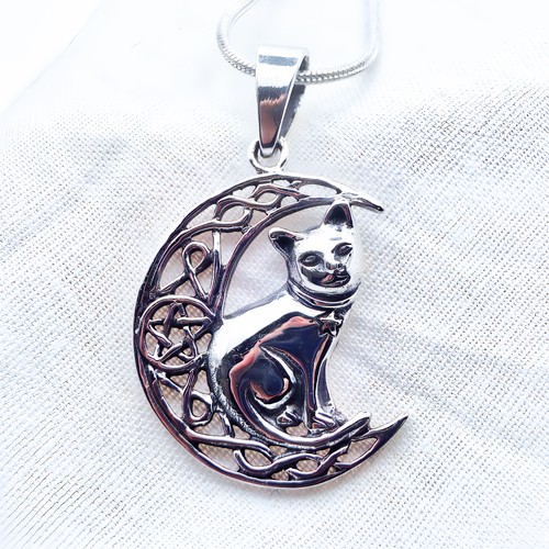 Cat crescent moon - on,
