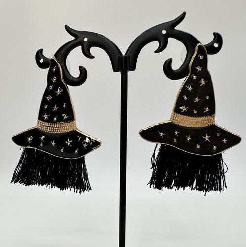 Witch hat drop earrings with - earrings,