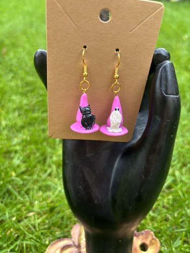 Witch hat drop earrings - witch,