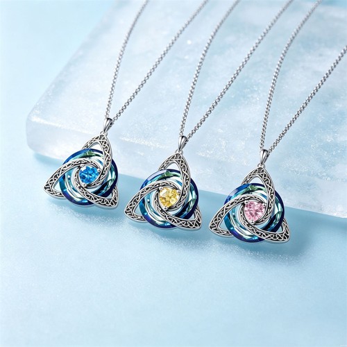 Witch knot birthstone necklace - witch,