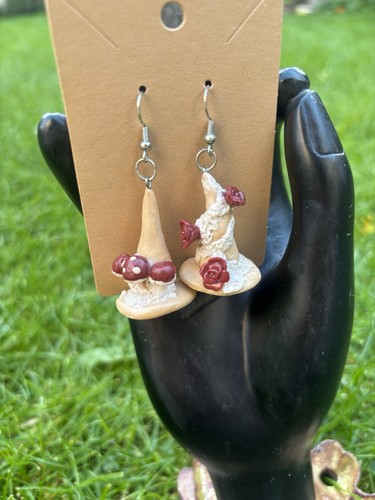 Witch hat drop earrings - witch,