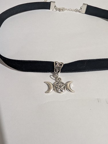 Triple moon choker necklace - choker,