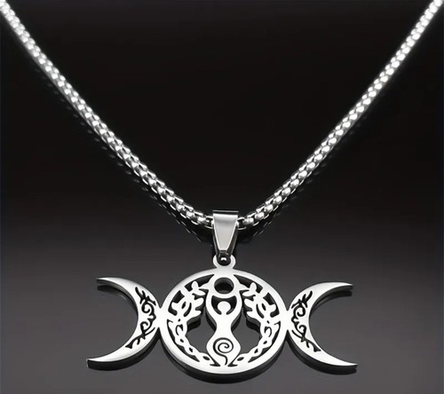 Triple moon goddess amulet - moon,