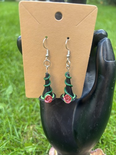Witch hat earrings handmade - witch,