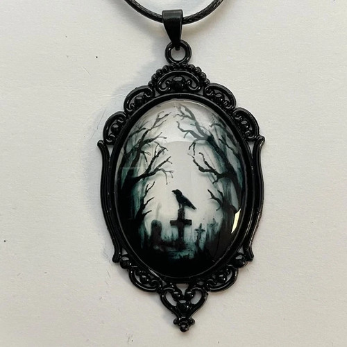 Gothic crow forest charm - crow,