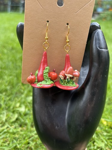 Witch hat drop earrings - drop,
