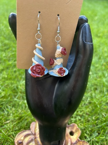 Witch hat drop earrings - hat,