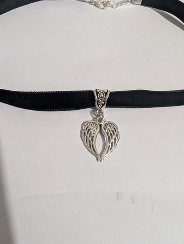 Angel wings choker necklace - angel,
